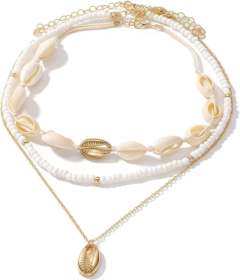 Nackiy Handmade Sea Shell Necklace for Women Summer Adjustable Natural Shell Collar Necklace - Image 1